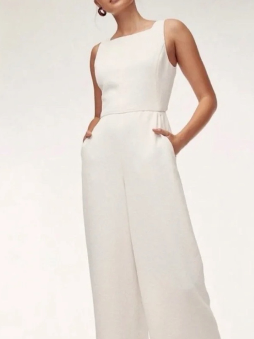 Wilfred Ivory Wide Leg Jumpsuit | Quiet Luxury Chic | Sz 4 (Aritzia)